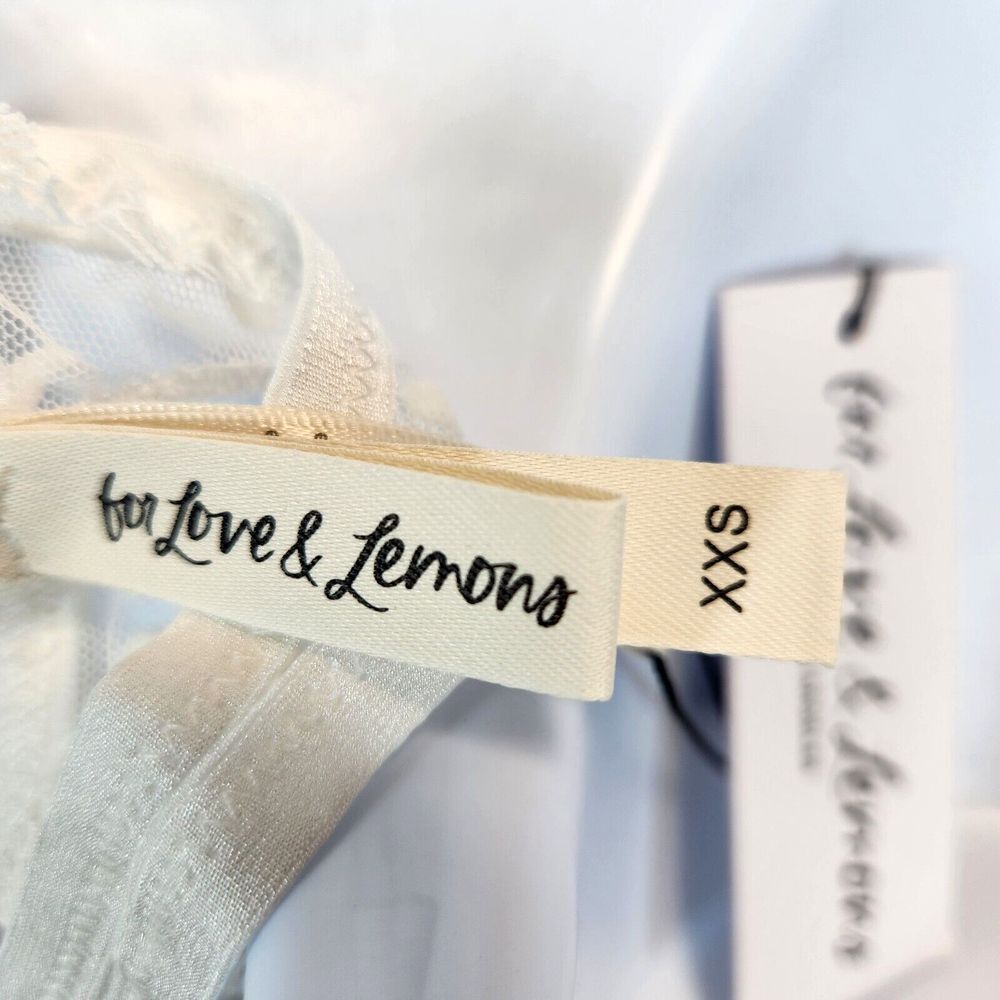 For Love & Lemons Women`s Thong String Panty Size XXS‎ White Lace Sexy Bride NWT - Picture 3 of 5